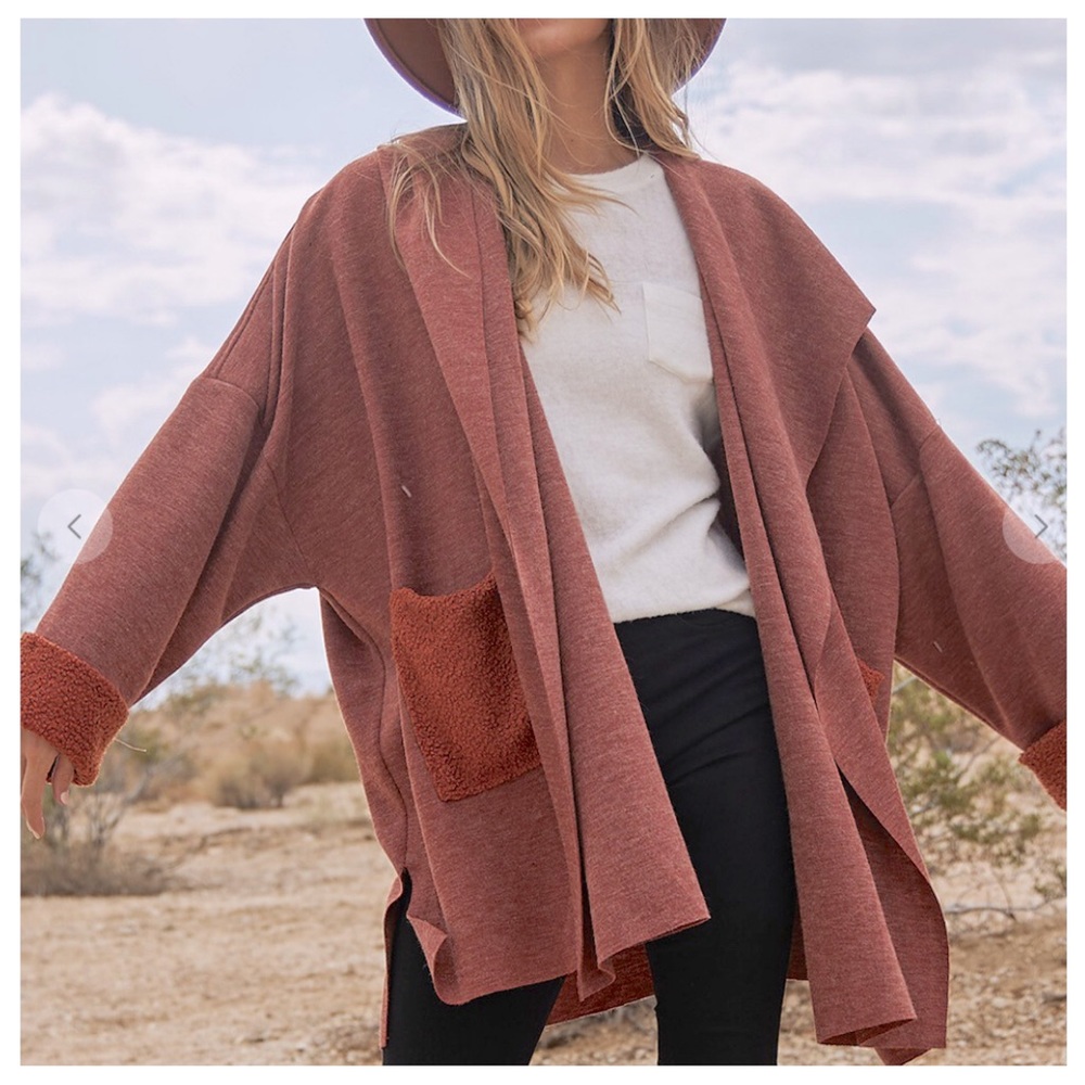 ✨RESTOCKED✨Oversized Stunning chic and Comfy Multi
Fabric Hoodies Cardigan - Picture 6 of 6